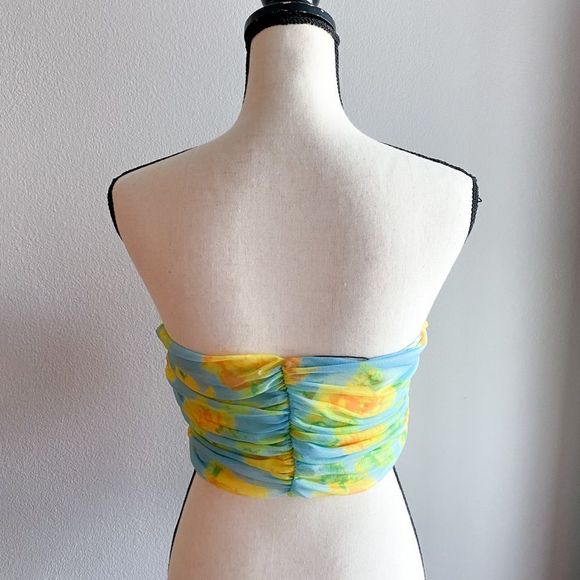 Zara tulle floral green and blue corset top - Picture 8 of 9